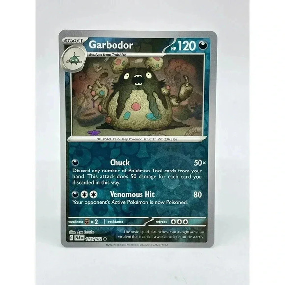 Garbodor 117/182 Paradox Rift Reverse Holo Pokémon TCG Rare Mint Unplayed - Picture 1 of 7